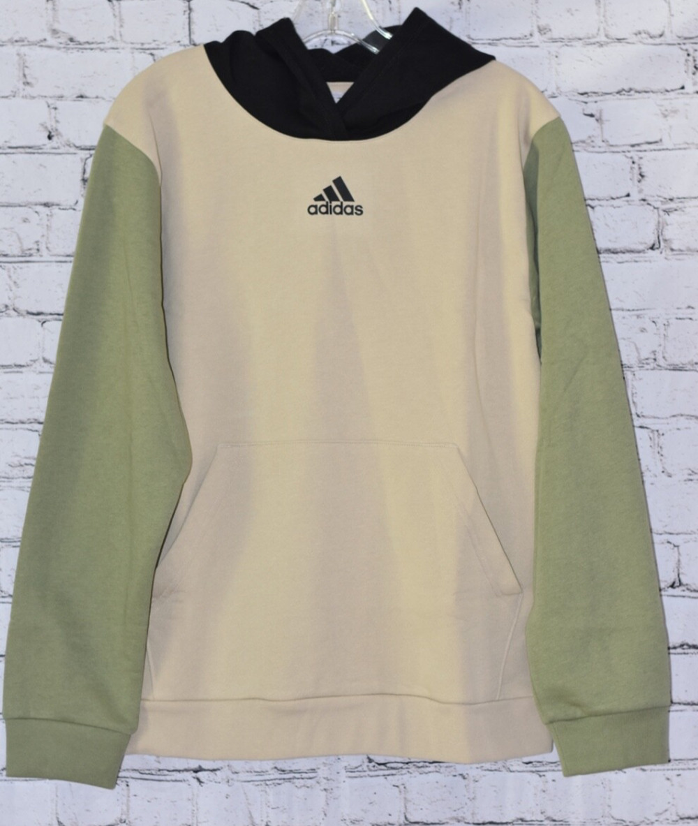 Adidas Youth Unisex Fleece Long Sleeve Pullover Hoodie kangaroo Sweatshirt XL
